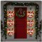 Christmas Hanging Sign Decorations with String Lights Red Black Plaid Front Door Sign Plastic Peace Love Joy Welcome Wreath Sign for Xmas Holiday Party Porch Windows Walls Decor Supplies 6 Pcs
